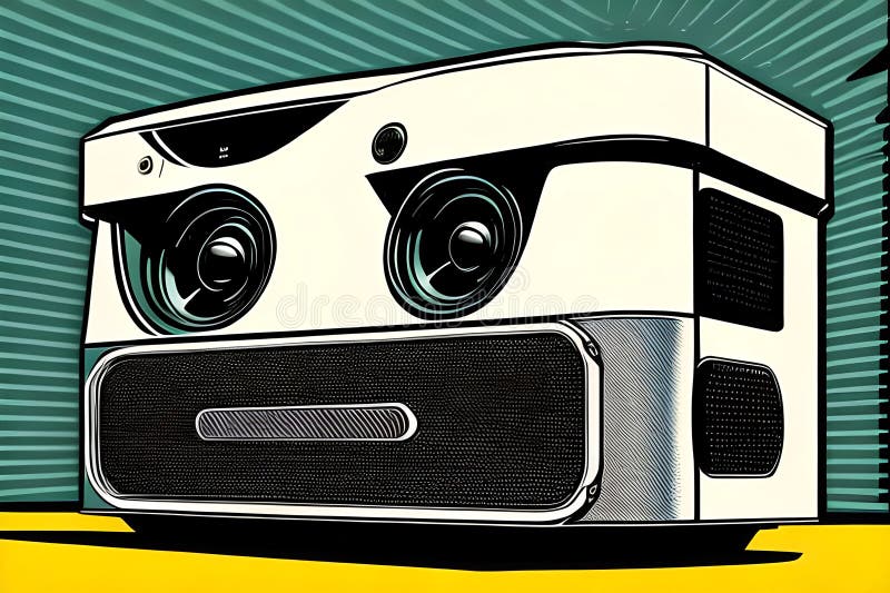 Fantasy vintage stereo system vector illustration