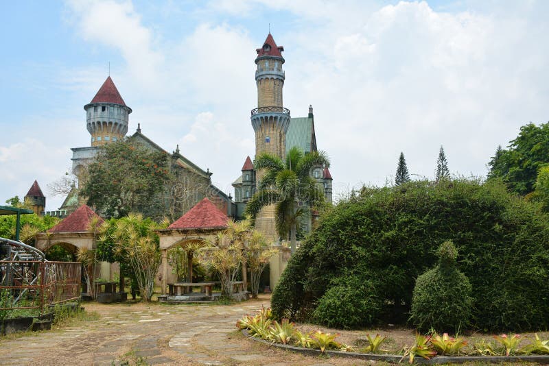 Fantasy world theme park castle facade in Batangas, Philippines