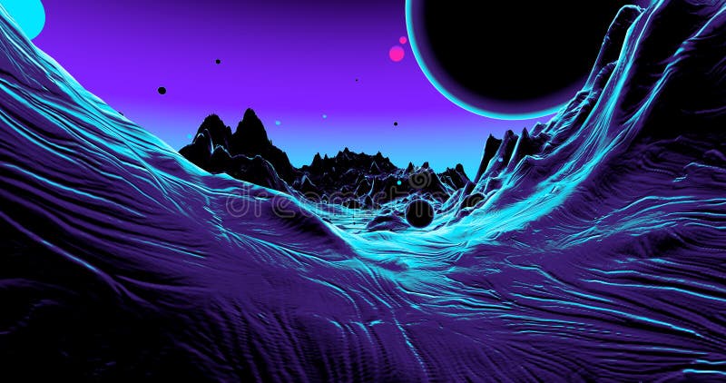 Fantasía/paisaje extranjero por completo de colores stock de ilustración Fantasía/paisaje extranjero por completo de colores stock de ilustración