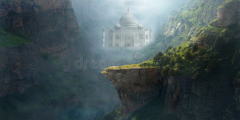 Fantazji góry krajobraz, tło, Taj Mahal