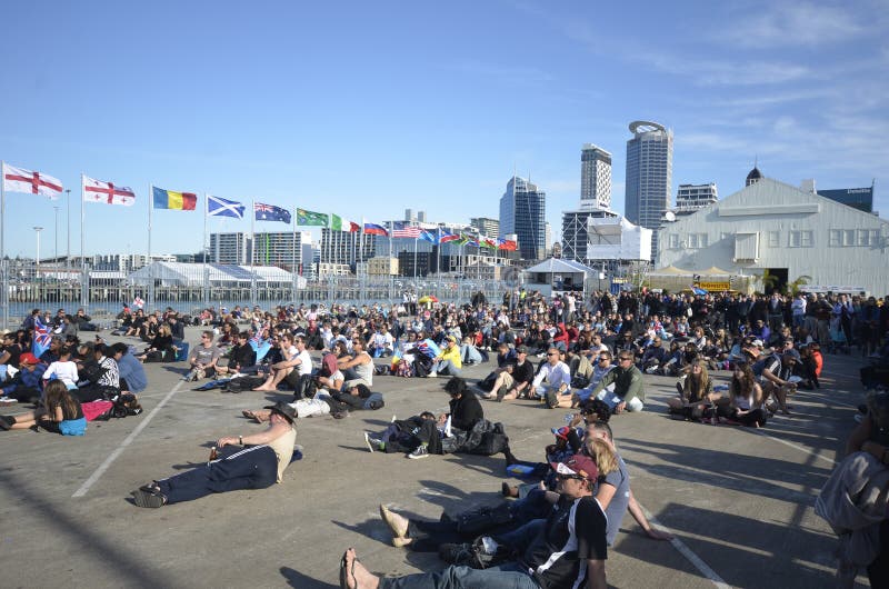 Rugby World Cup Fan Zone in Auckland Editorial Image Image of wharf