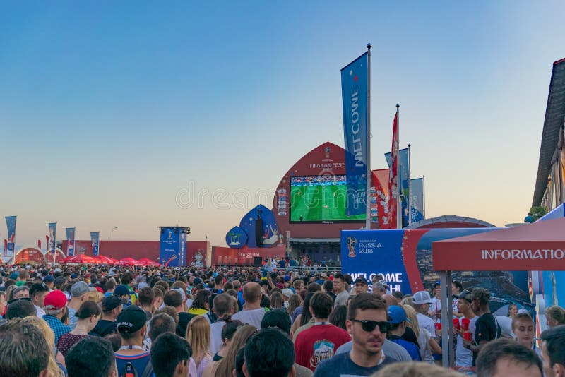 Fanzone at the Opening of the 2018 World Cup in Sochi. Editorial Image