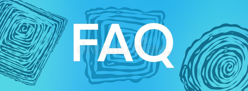 FAQ - Frequently Asked Questions Blue Square Circle Design Elements Horizontal Text stock illustration
