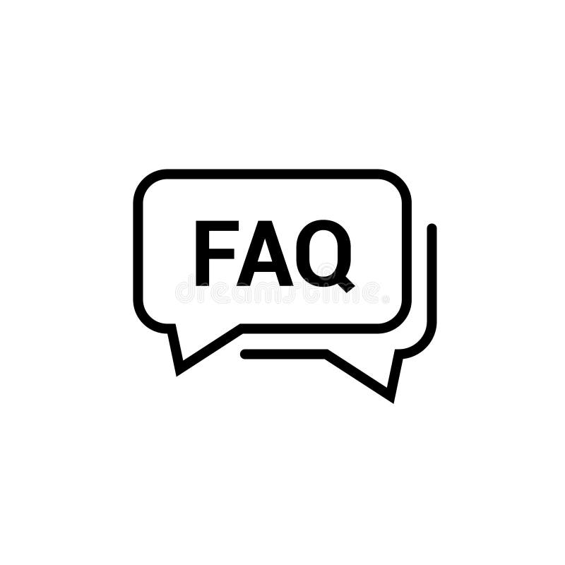 Faq help line design icon. Query frequently question speech vector information symbol.