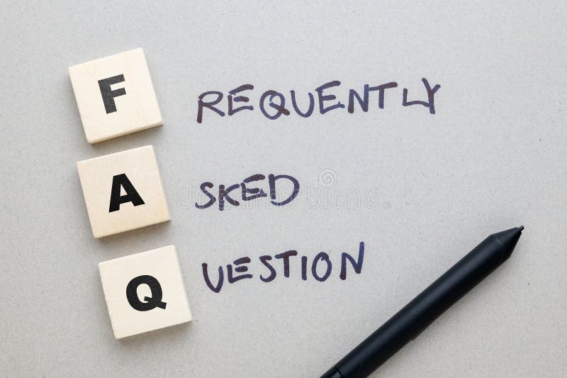 FAQ, with text Frequently Asked Question wriiten by hand stock images