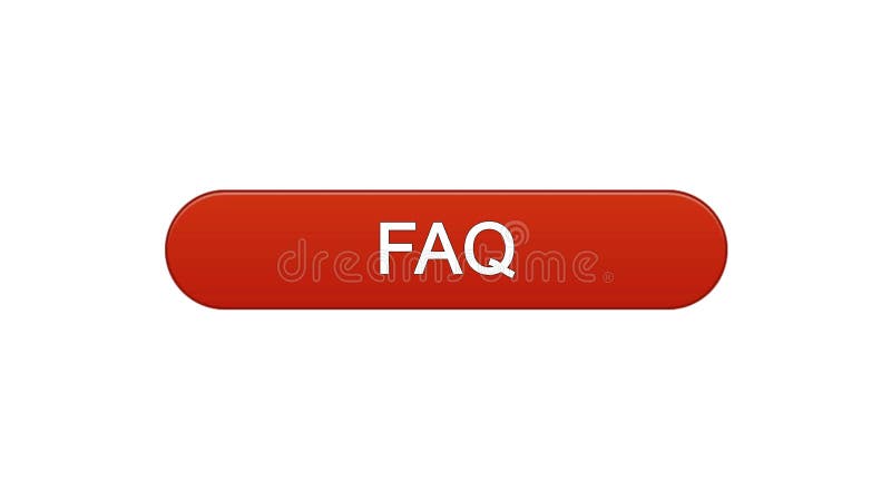 FAQ Web Interface Button Wine Red Color, Customer Assistance, Online
