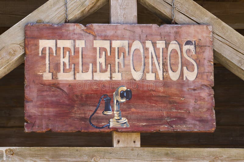 Far west telephone sign in spanish