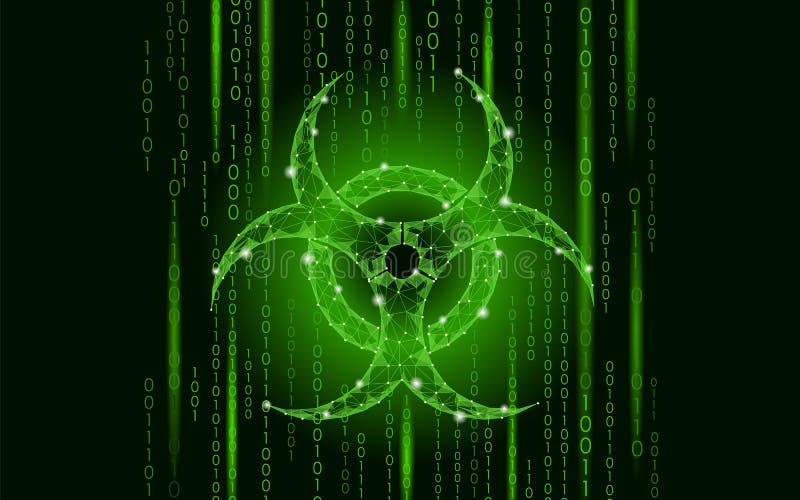 Fara för attack för datorrengöringsdukvirus Varning för säkerhet för information om data för varning för Biohazardteckenepidemia royaltyfri illustrationer Fara för attack för datorrengöringsdukvirus Varning för säkerhet för information om data för varning för Biohazardteckenepidemia royaltyfri illustrationer