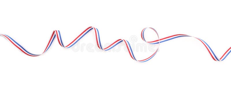 Farbband in niederländischer Flagge isoliert auf weißer Oberseite stockfotos