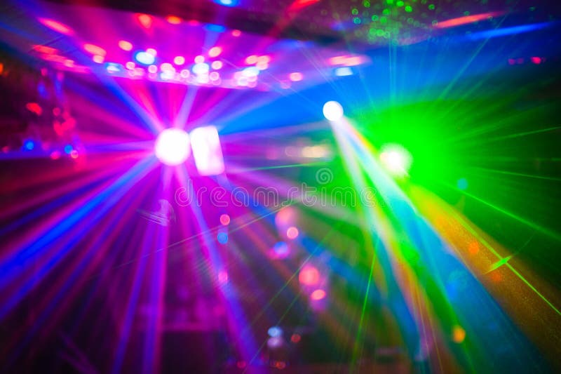 Farbdisco-Clublicht mit Effekten und Laser stellen dar