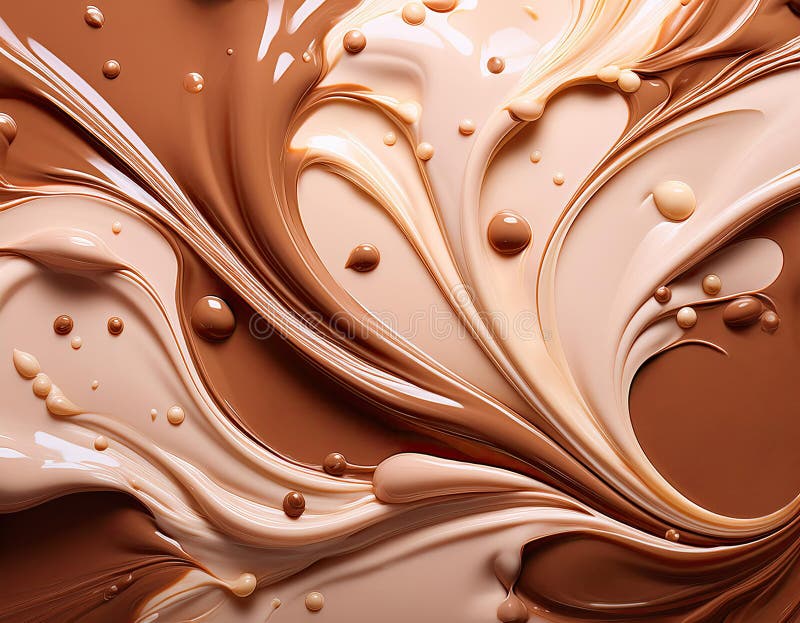 Farbe des Jahres 2025 Mocha Mousse abstrakter Hintergrund mit glatter fließender Textur in verschiedenen Brauntönen und Beige. lizenzfreie abbildung