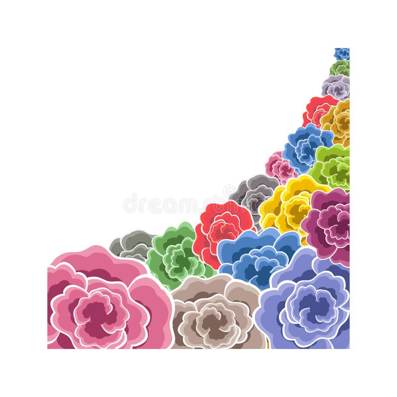 Farbenblumenrand lizenzfreie abbildung