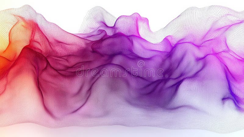 Farbenfrohe abstrakte Wellen mit flüssiger Bewegung im Mesh-Stil, die digitale Kunst und Kreativität repräsentieren vektor abbildung