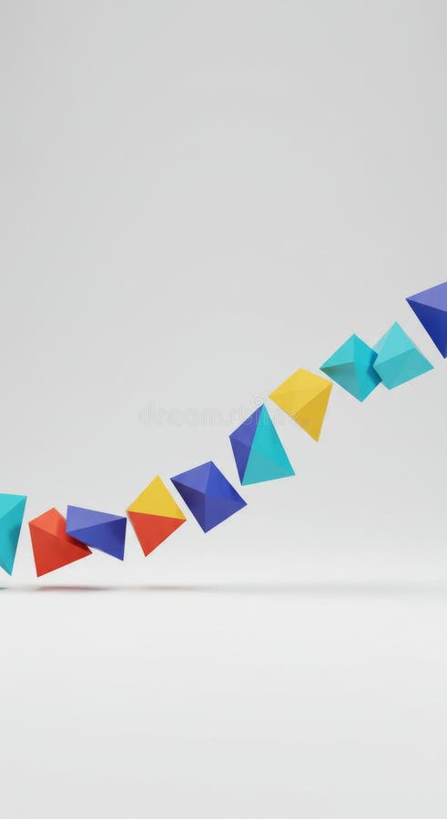 Farbenfrohe geometrische Pyramide Abstract 3D Render stock abbildung