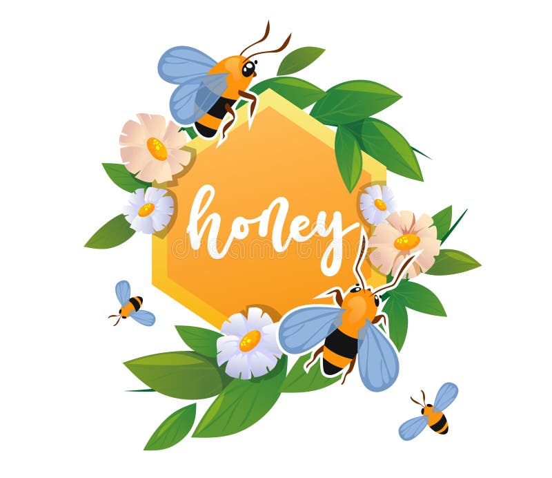 Farbenfroher leichter Sommerhintergrund mit Bienen lizenzfreie abbildung