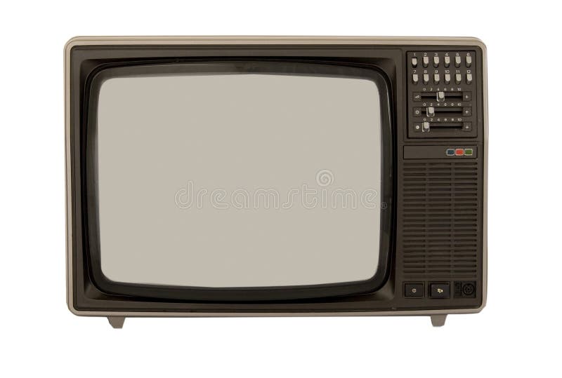 Color Television from the 1980's, dark and grey. Color Television from the 1980's, dark and grey