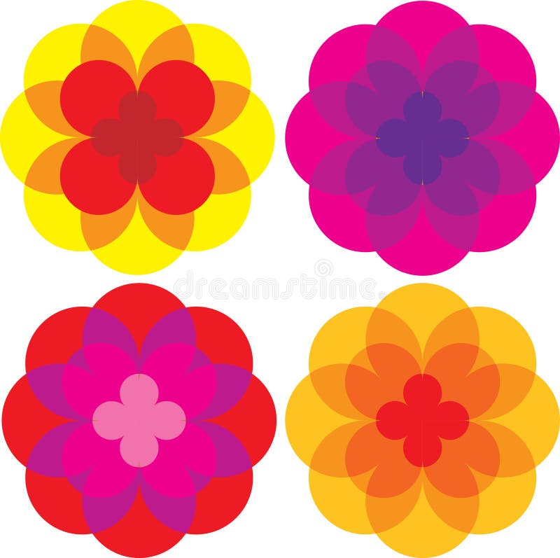 Farbige Gänseblümchenblumen lizenzfreie abbildung Farbige Gänseblümchenblumen lizenzfreie abbildung