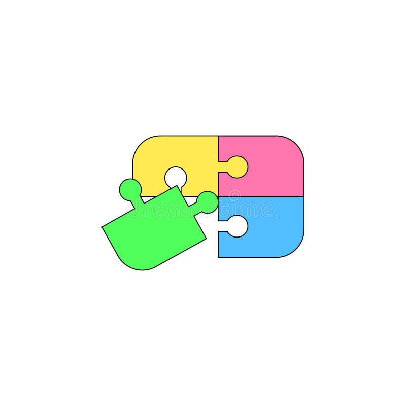 Farbige Ikone des Karikaturpuzzlespiels Spielzeug Zeichen und Symbole können für Netz, Logo, mobiler App, UI, UX verwendet werden vektor abbildung Farbige Ikone des Karikaturpuzzlespiels Spielzeug Zeichen und Symbole können für Netz, Logo, mobiler App, UI, UX verwendet werden vektor abbildung
