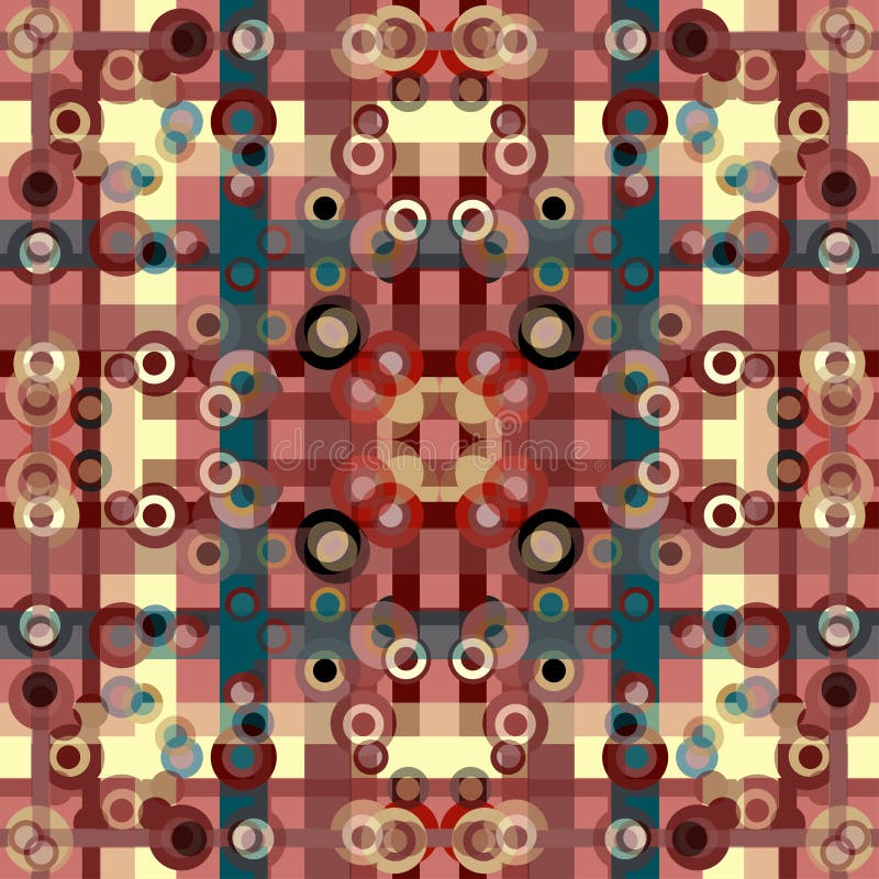 Farbige Linien und Kreise in einem geometrischen Hintergrund des Retrostils vector Illustration (Vektor ENV 10)