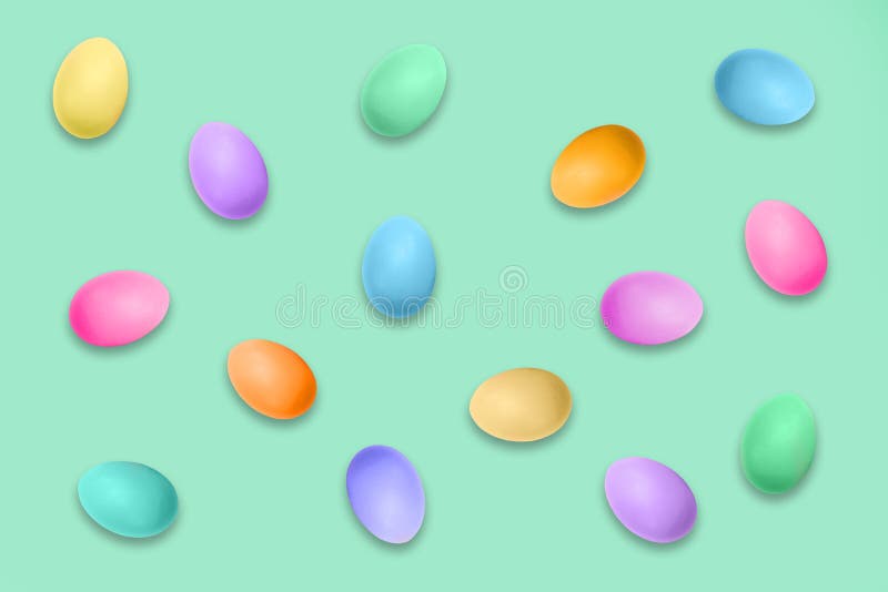 Farbige Pastellostereier auf Grünem, Ostern-Muster stockfotografie Farbige Pastellostereier auf Grünem, Ostern-Muster stockfotografie