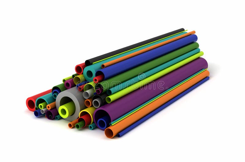 Farbige Plastikrohre lizenzfreie abbildung