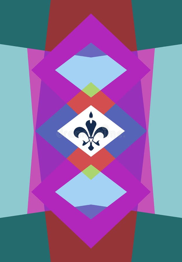 Farbiger Formhintergrund mit Verzierung Fleur de Lis vektor abbildung Farbiger Formhintergrund mit Verzierung Fleur de Lis vektor abbildung