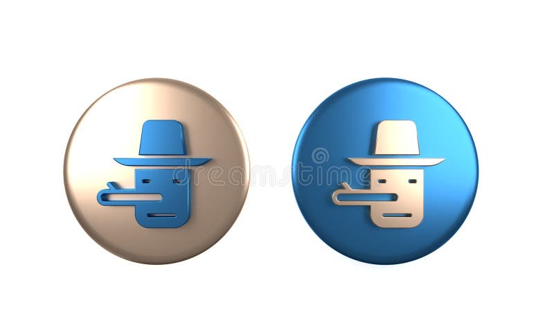 Farbiges Pinocchio-Symbol isoliert auf weißem Hintergrund. Darstellung der Kreisschaltfläche 3D stock abbildung