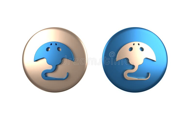 Farbiges Stingray Icon isoliert auf weißem Hintergrund. Darstellung der Kreisschaltfläche 3D vektor abbildung