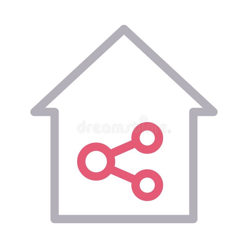 Farblinie-Vektorikone des Hausnetzes dünne vektor abbildung