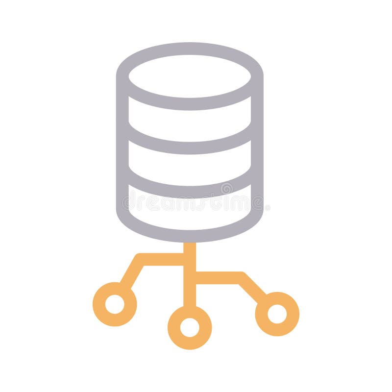 Farblinie-Vektorikone des Servernetzes dünne stock abbildung