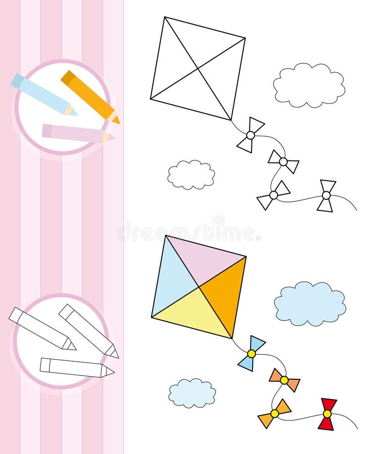 Farbtonbuchskizze: Flugwesendrachen stock abbildung Farbtonbuchskizze: Flugwesendrachen stock abbildung