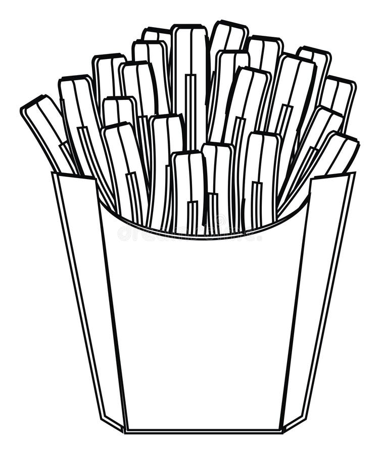 Pommes-Frites Im Papierkasten Fried Potato Fast Food In Einem Paket