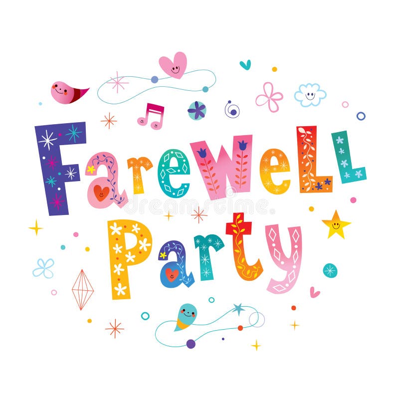 Farewell party decorative lettering