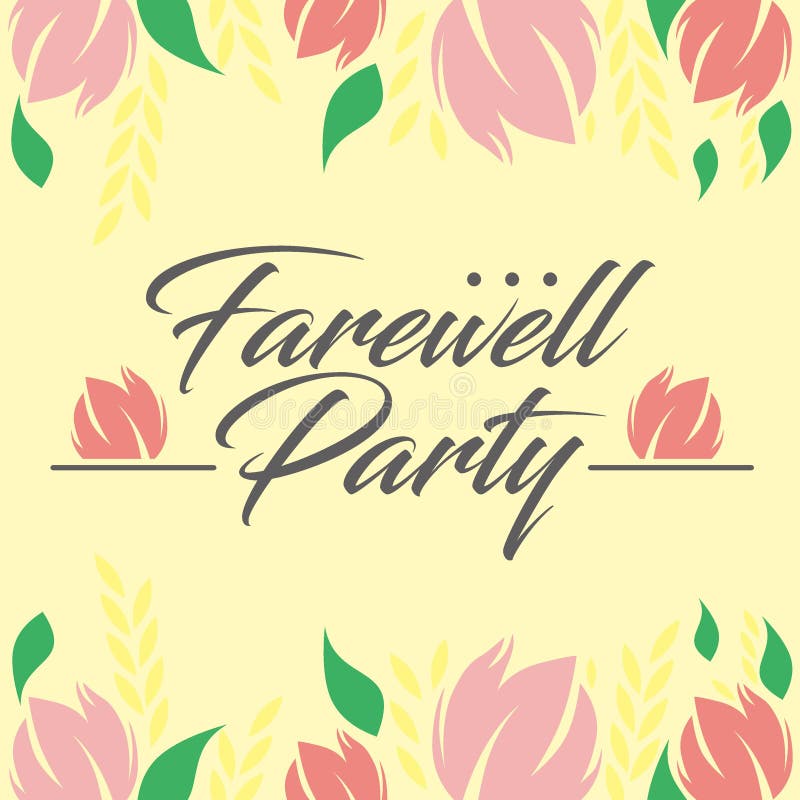 Farewell Party Illustration Vector Art Logo Template and Illustration Stock  Illustration - Illustration of designs, design: 106482298
