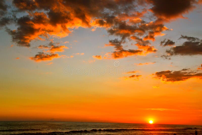 The setting sun over the Pacific coast of Guatemala. The setting sun over the Pacific coast of Guatemala