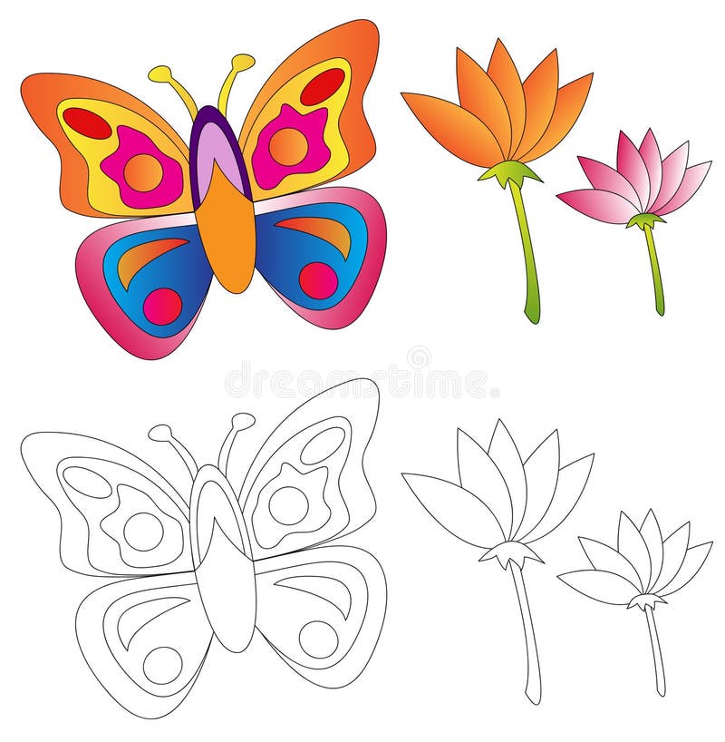 Farfalla &amp; fiori/libro di coloritura