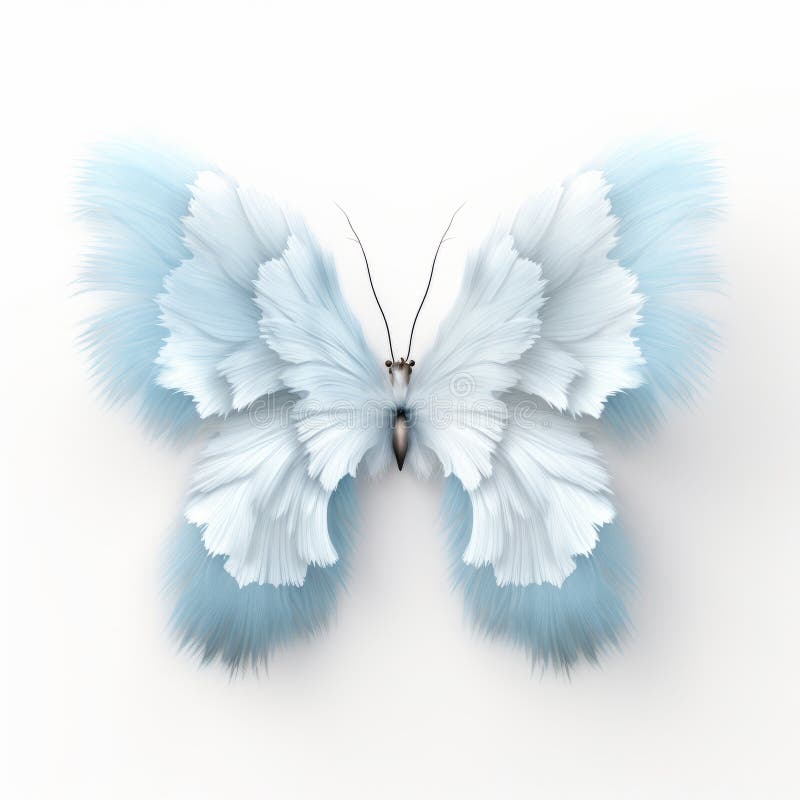 Farfalla bianca e blu : icona di animazione 3d illustrazione vettoriale