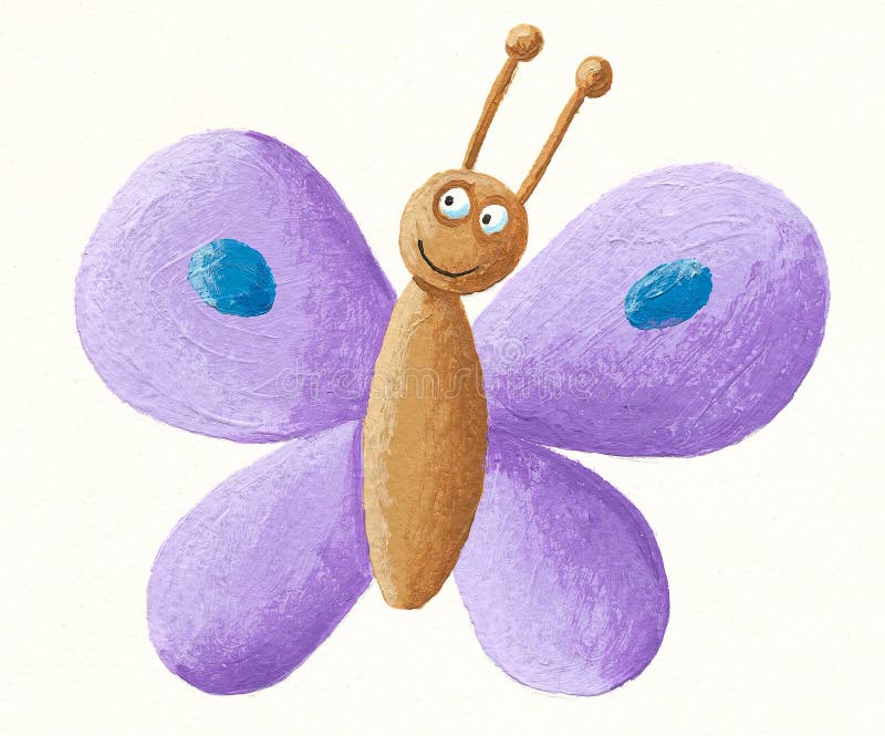 Farfalla viola sveglia illustrazione di stock