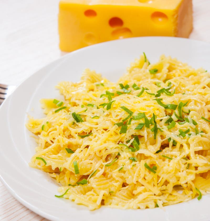 Farfalle pasta with cheese stock image. Image of pasta - 57734451