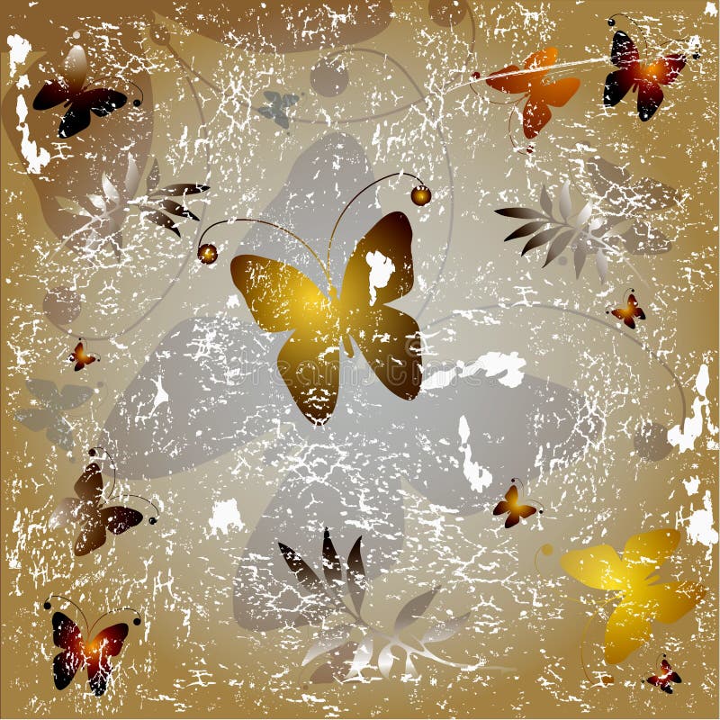 Farfalle su priorità bassa grigia illustrazione di stock Farfalle su priorità bassa grigia illustrazione di stock