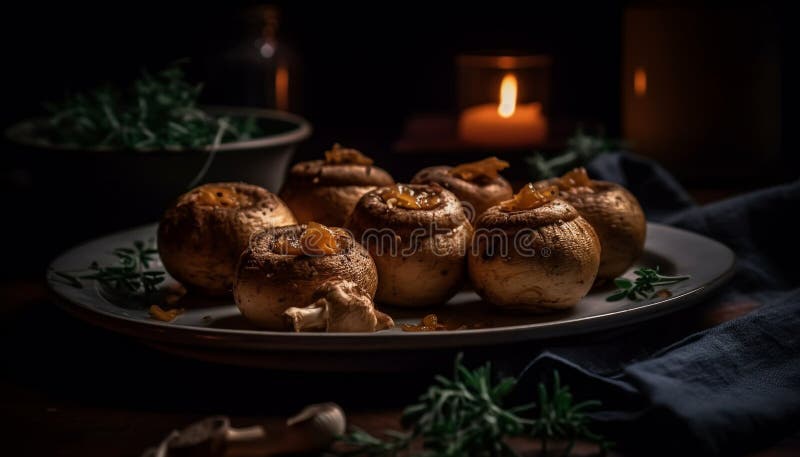 Farina vegetariana al forno fresco su tavole di legno rustico generate dall'ai royalty illustrazione gratis