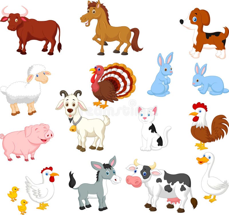 Farm animal collection set royalty free illustration