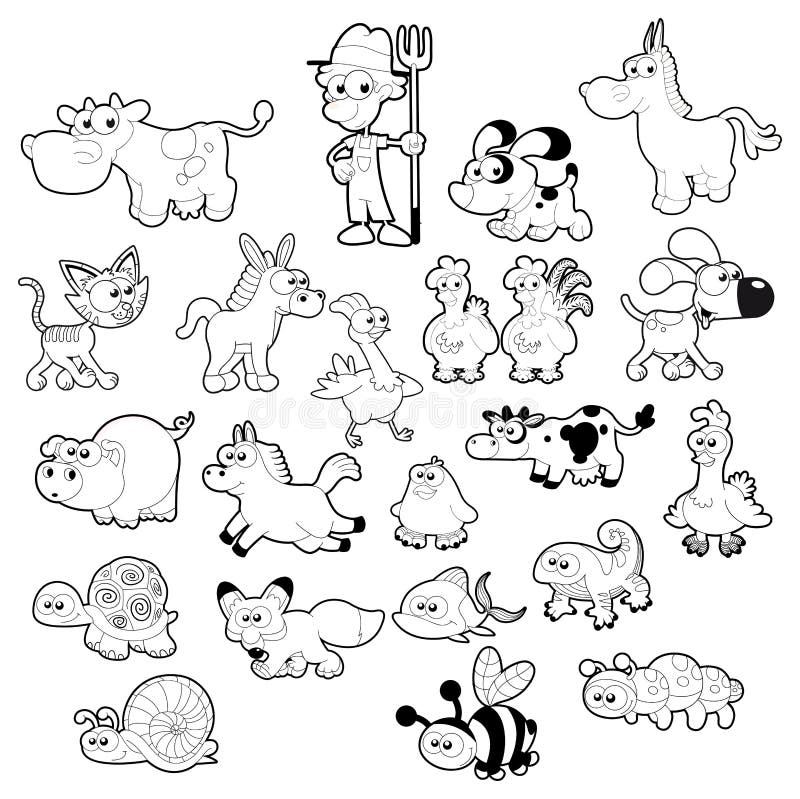 Farm animal family. stock vector. Illustration of character - 24686161