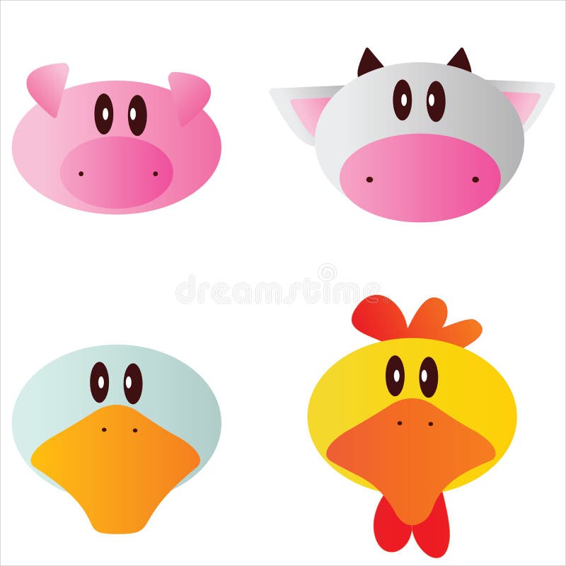 Farm animals stock vector. Illustration of modern, animal - 7759879