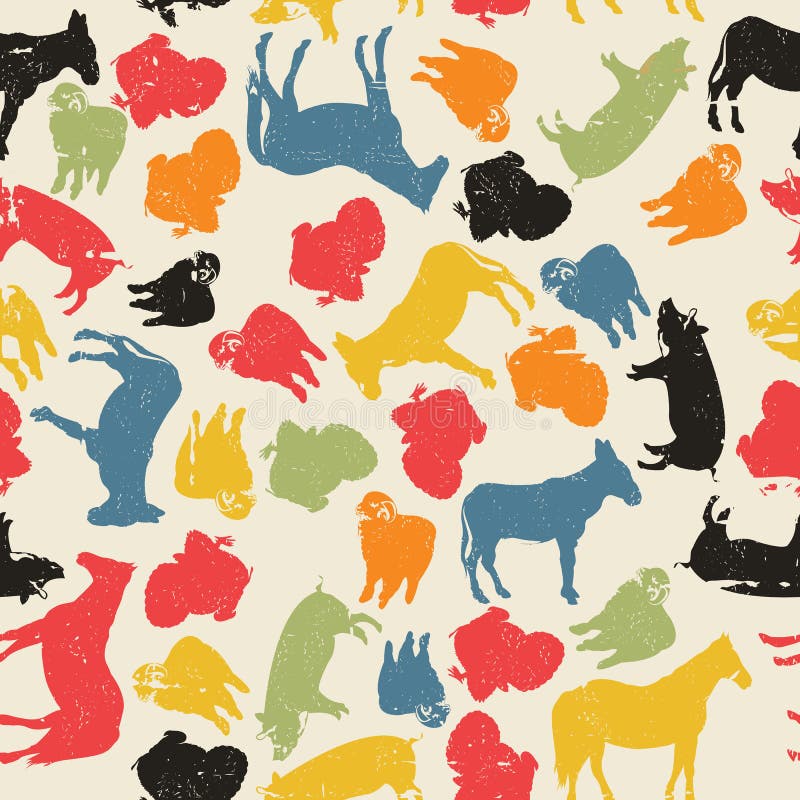 Farm animals seamless pattern royalty free illustration Farm animals seamless pattern royalty free illustration