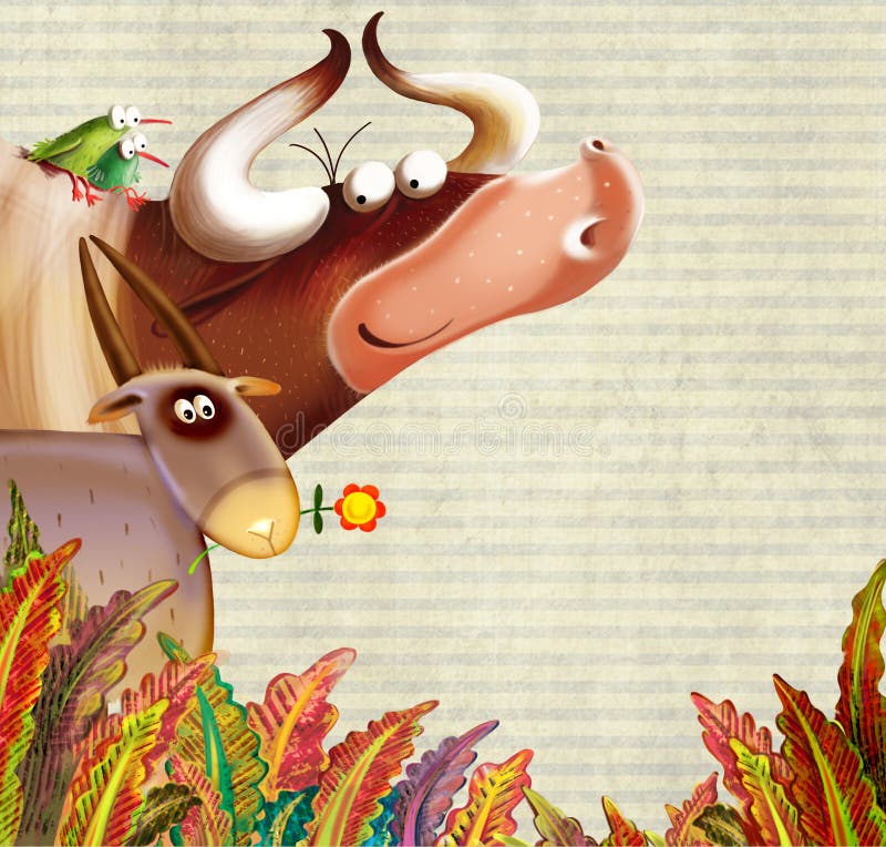 Farm Background with Animals Stock Illustration Illustration of game