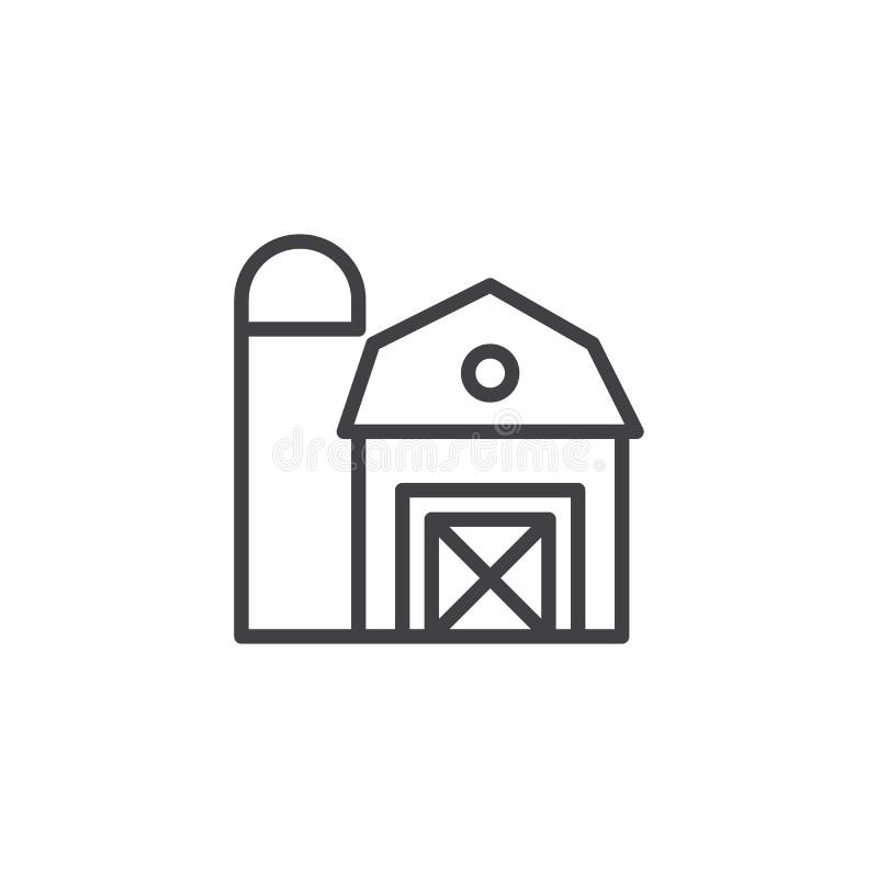 Farm barn outline icon. linear style sign for mobile concept and web design. Farm building simple line vector icon. Symbol, logo illustration. Pixel perfect vector graphics