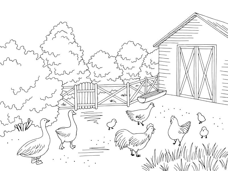 pix Cute Farm Clipart Black And White farm black white stock illustrations