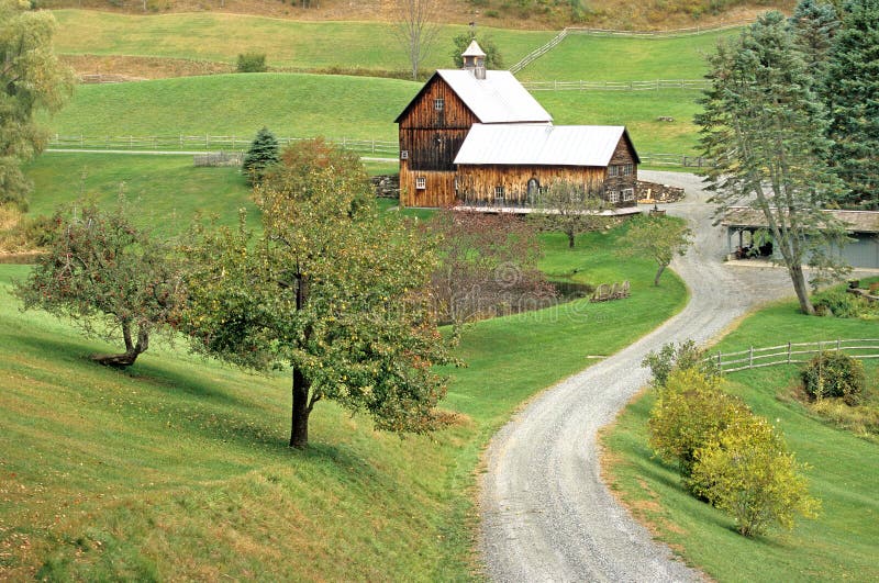 Rustic rural farm in Autumn Woodstock Vermont stock photos