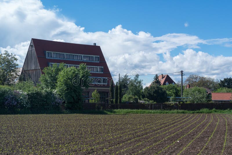 Farm Field and House stock photo. Image of house, white 91547600